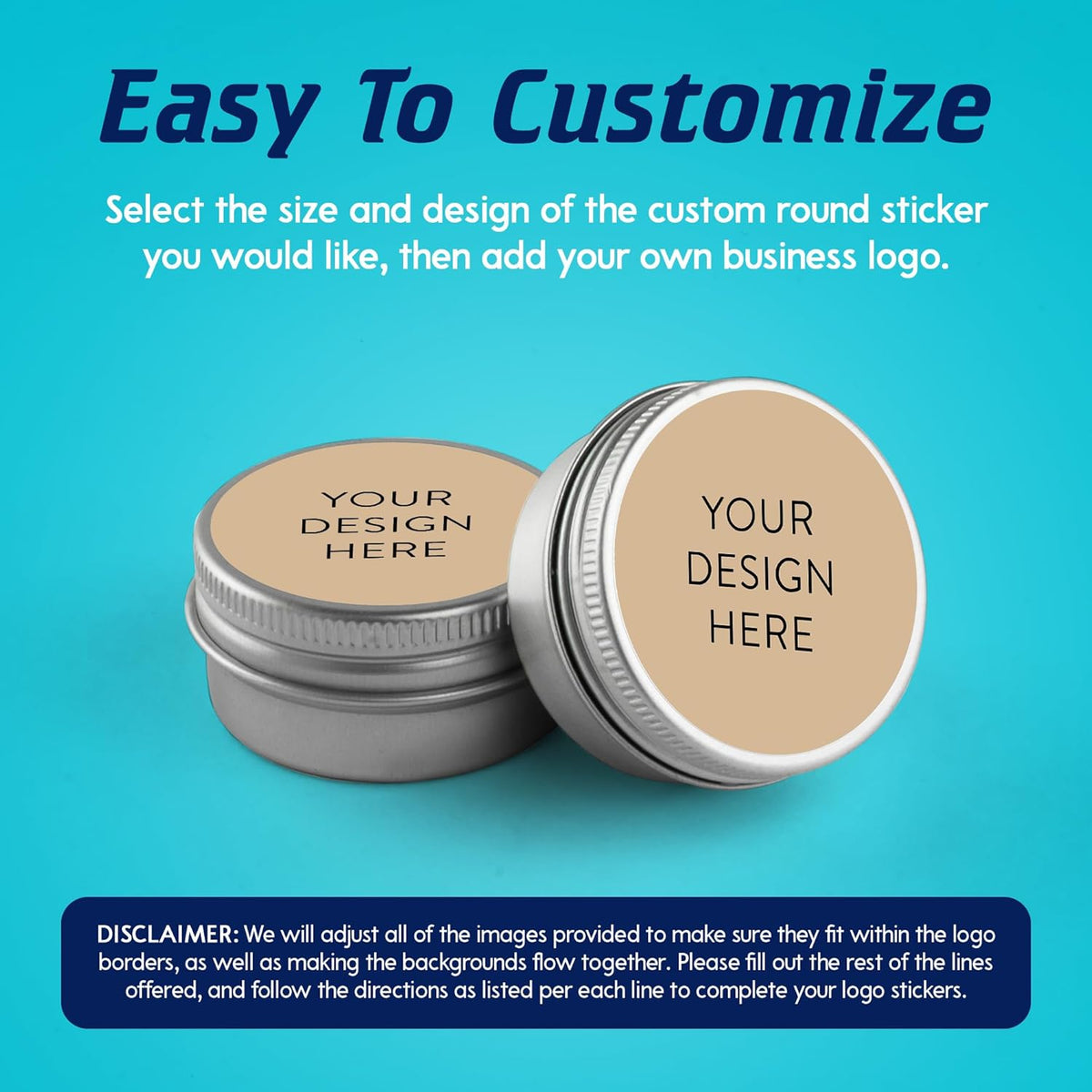 100 Custom Vinyl Stickers - Upload Your own Image, Text, Design, Logo - Personalized Logo Labels for Handmade, Packaging, Bottle, Jars, Candle, Brand Stickers (Brown, 6x6)