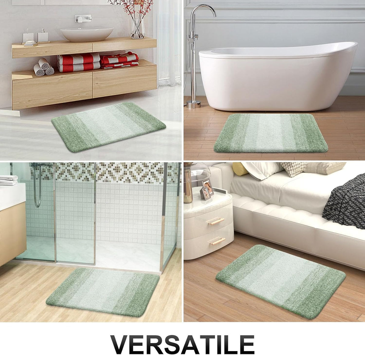 OLANLY Bathroom Runner Rugs 59x20, Extra Soft Absorbent Microfiber Bath Rugs, Rubber Backing, Quick Dry, Washable Bath Mats for Bathroom Floor, Tub and Shower, Home Decor Accessories, Sage Green