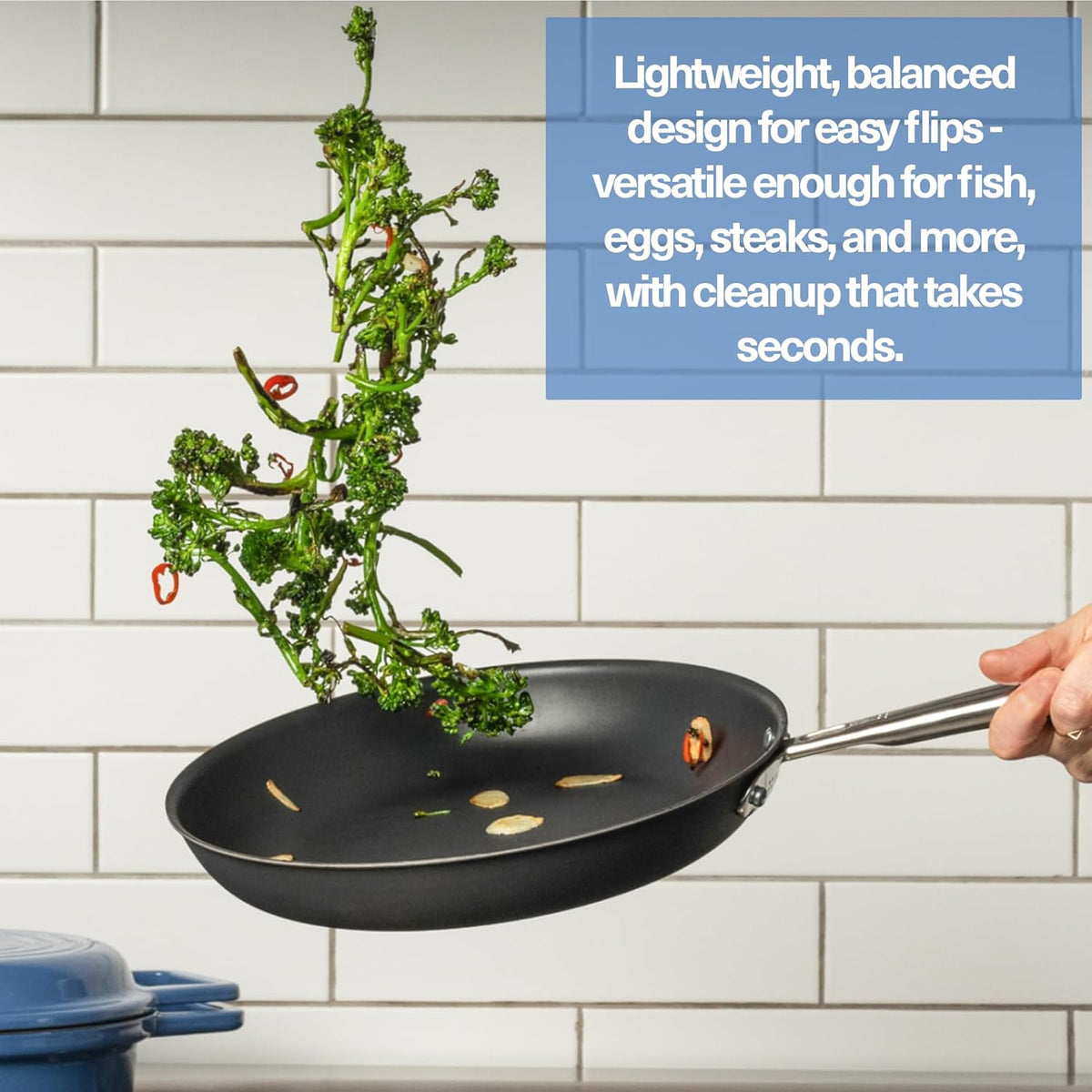 Misen Carbon Nonstick™ Frying Pan – Carbon Steel Pan, Naturally Nonstick No-Coating Surface, Ultra-Durable & Oven-Safe, Induction & Gas Compatible - 8 Inch