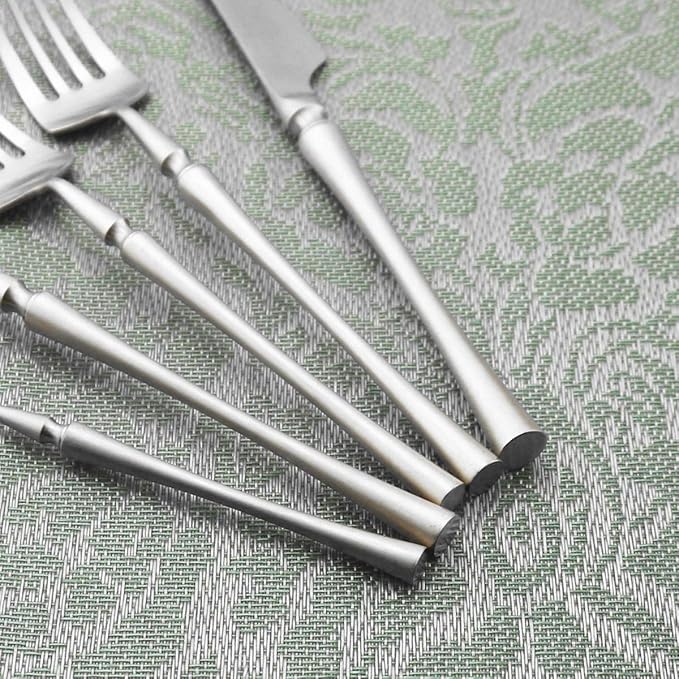 Gugrida Unique & Beautiful Flatware Set - 5 Piece Iridescent Silverware Sets | 18/10 Stainless Steel Reusable Cutlery Set | Utensils Service For 1 with Dessert Fork, Knife, Spoon, Dinner Fork