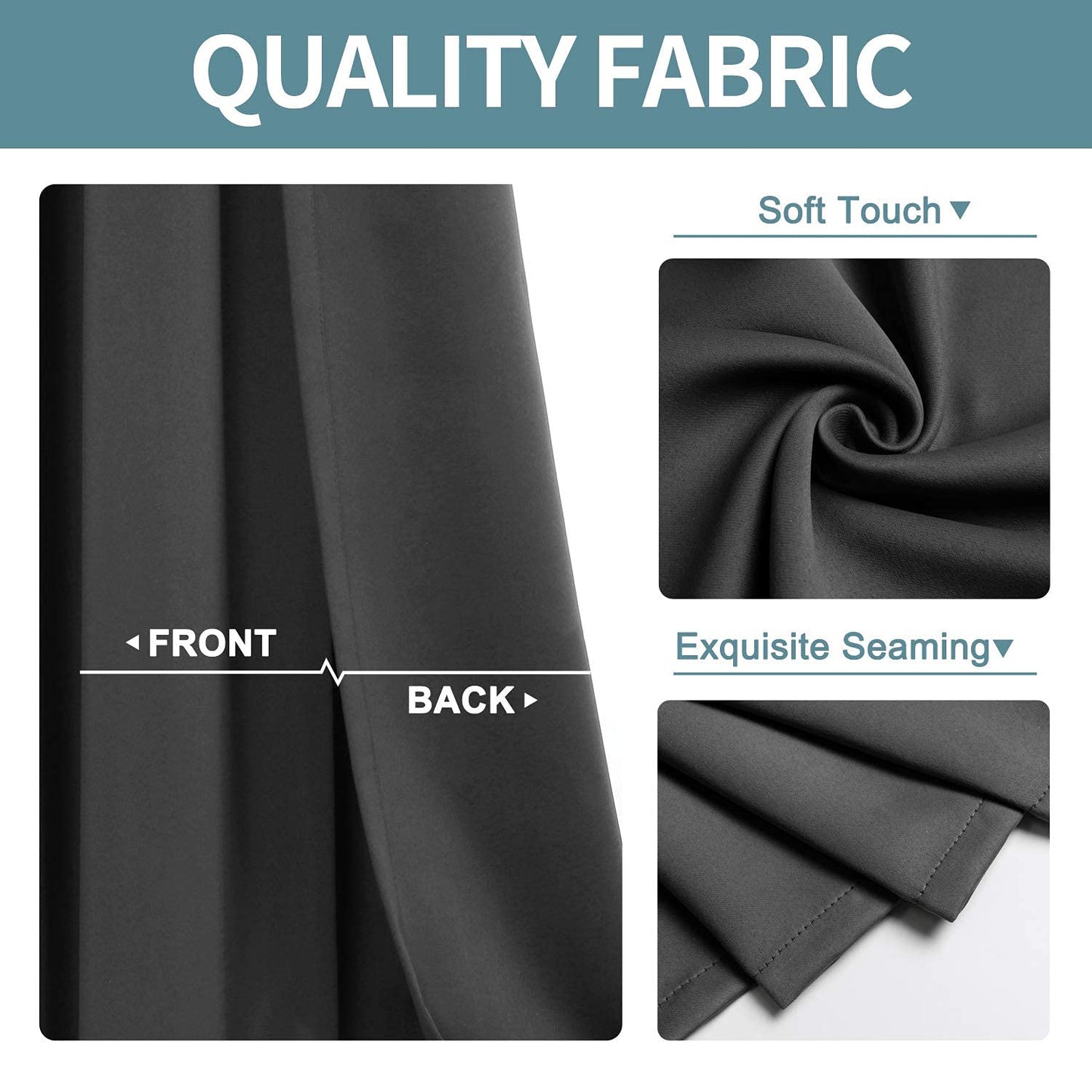 ChrisDowa Blackout Curtains for Bedroom and Living Room 63 Inches Long