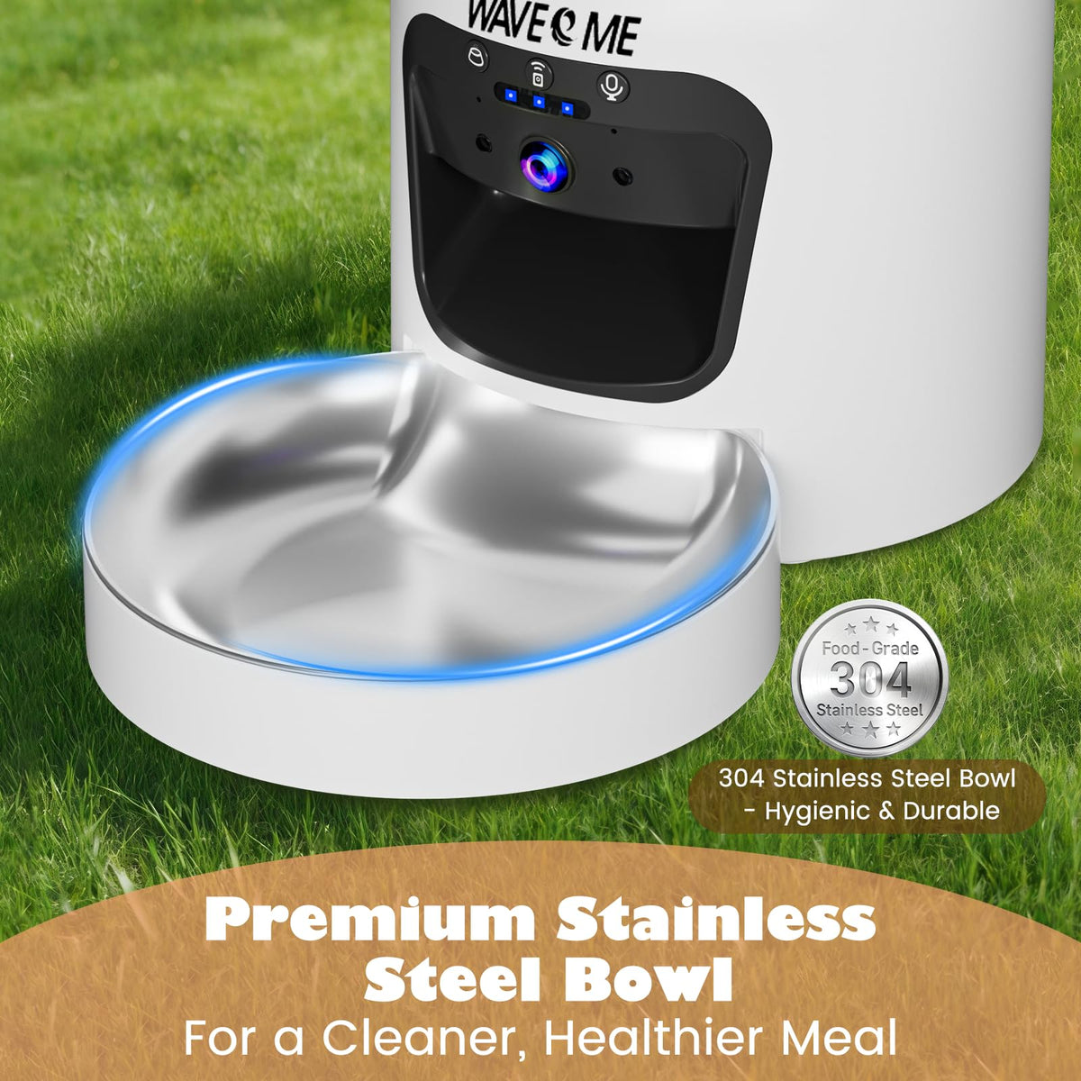 WAVEEME Automatic Cat Feeder with 3MP Camera, 6L Smart Pet Feeder