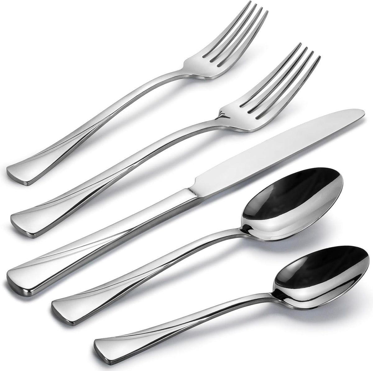 Alata Alice 20-Piece Silverware Set Stainless Steel Flatware Set,Service for 4,Mirror Polished Cutlery Set,Dishwasher Safe