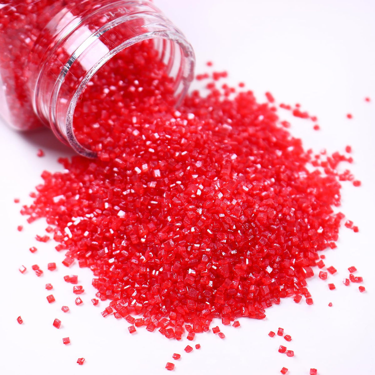 Red Sanding Sugar for Baking Edible Sparkling Sugar Sprinkles Coarse Sugar Crystals for Valentine Cake Decoration Cookie Cupcake Topper Ice Cream Topping Supplies 150g/5.3oz