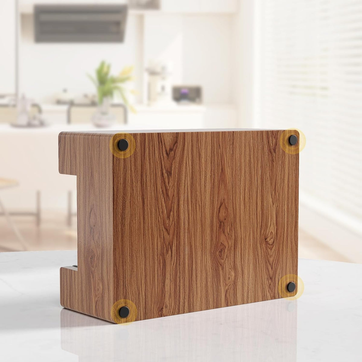 Espresso Knock Box, Coffee Knock Box with Durable Knock Bar and Non-Slip Base, Knock Box for Machine Accessories (Wooden Base)