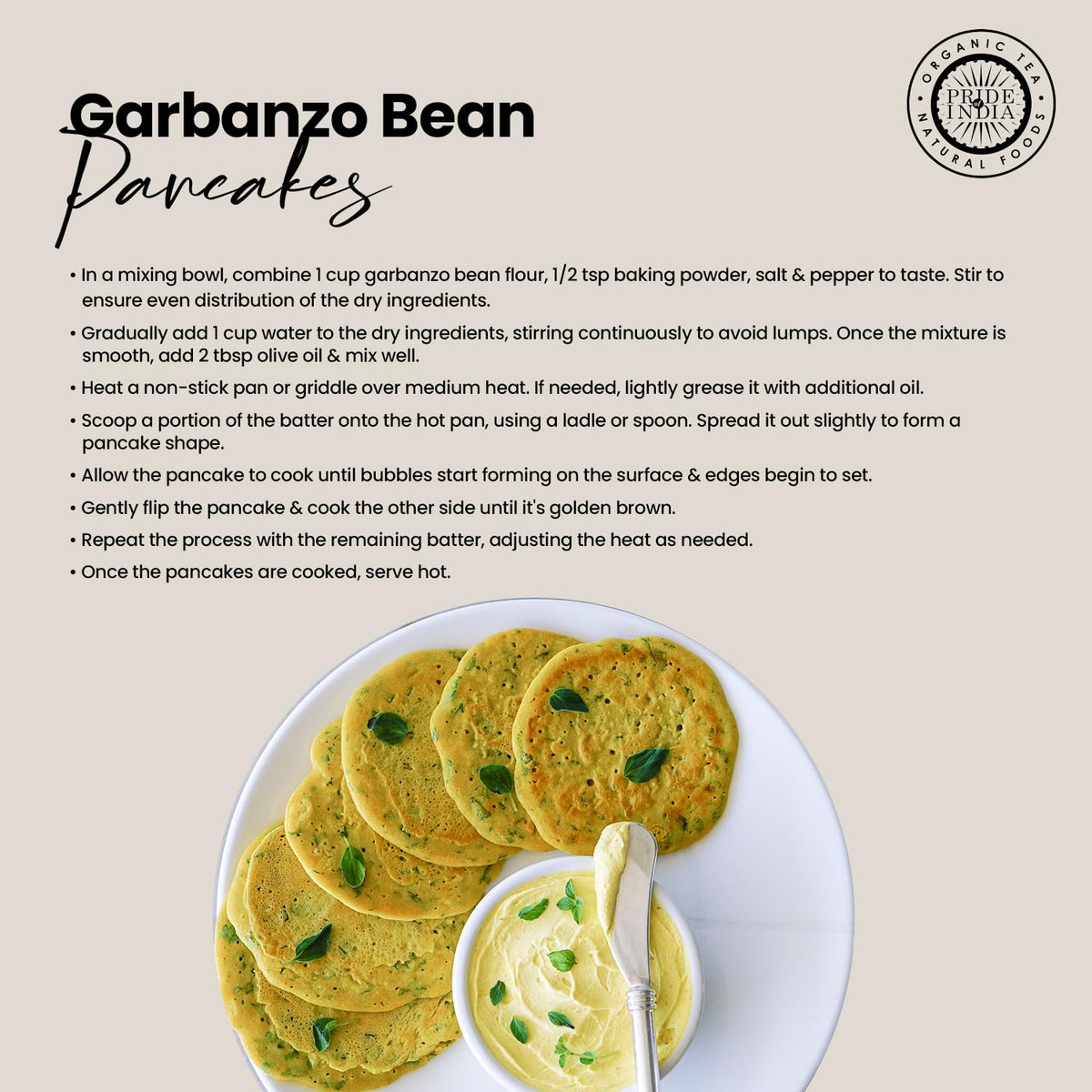 Pride of India- Garbanzo Bean Flour 1 lbs (454 gm) Earthy Nutty Slightly Sweet Taste Freshly Milled in Small Batches | Used for Baking Cooking Coating Thickening |Vegan, Gluten-Free