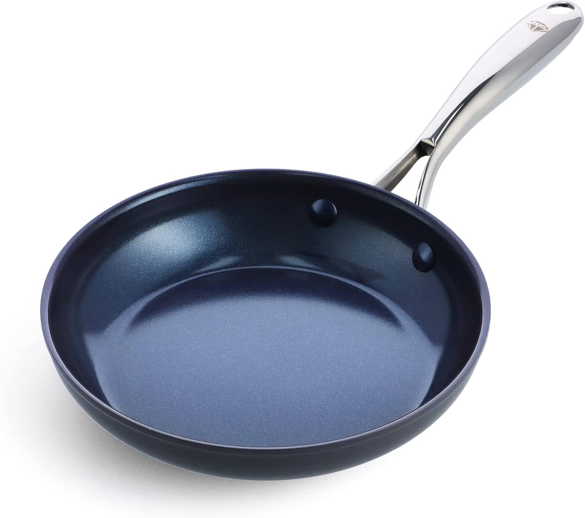 Blue Diamond Cookware Hard Anodized Ceramic Nonstick, 8" Frying Pan Skillet, PFAS-Free, Dishwasher Safe, Oven Safe, Grey