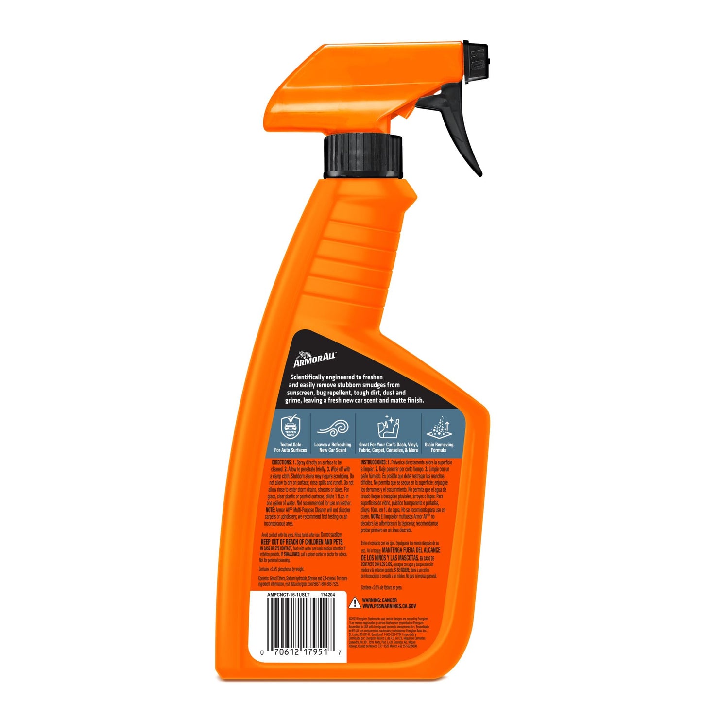 Armor All Multi-Purpose Car Cleaner Spray, New Car Scent, 16 Fl Oz