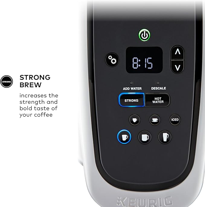 Keurig K-Elite Single Serve K-Cup Pod Coffee Maker, with Strength and Temperature Control, Iced Coffee Capability, 8 to 12oz Brew Size, Programmable, Brushed Gold