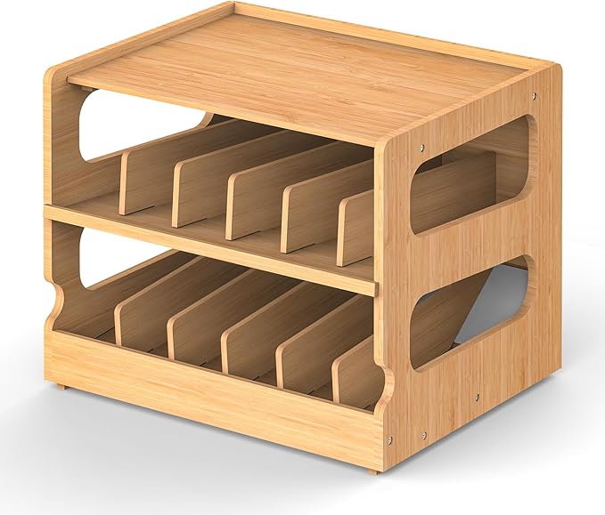 Teamkio Can Organizer for Pantry, Bamboo Pantry Organizer, 2 Tier Stackable Can Storage Rack Ideal for 36 Human and Pet Food Cans(FIFO)