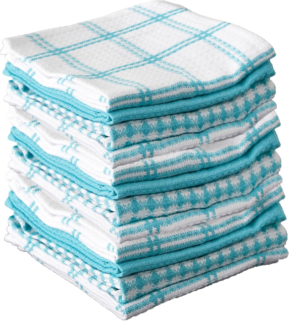 T-fal Premium Waffle Dish Cloths: Highly Absorbent, Super Soft Long Lasting - 100% Cotton, 12"x13" Towel for Cleaning & Drying, (12-Pack), Breeze