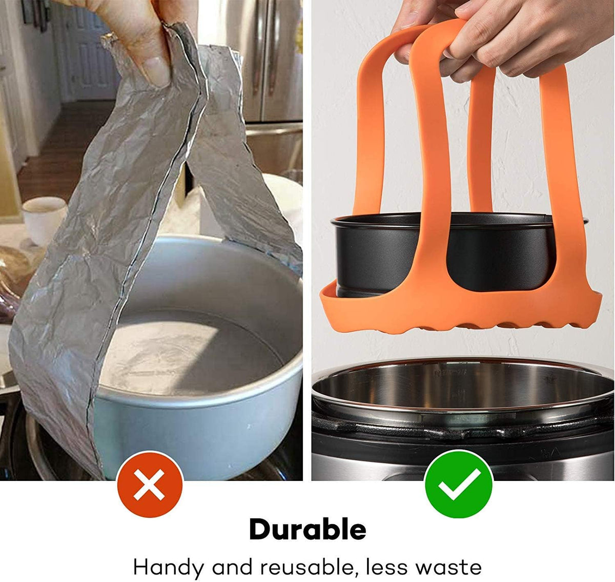 SiCheer Pressure Cooker Sling Silicone Bakeware Sling Compatible with Instant Pot 3 Qt, Compatible with Other Brand Multi-Function Cookers
