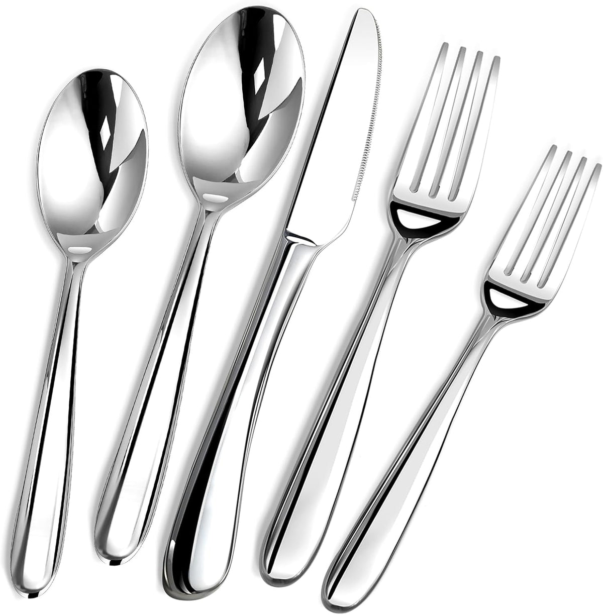 Heavy Duty Silverware Set for 8, 40 Piece Premium Stainless Steel Flatware Utensils Cutlery Set Including Steak Knife Fork and Spoon, Dishwasher Safe, Gift Package for Wedding Housewarming