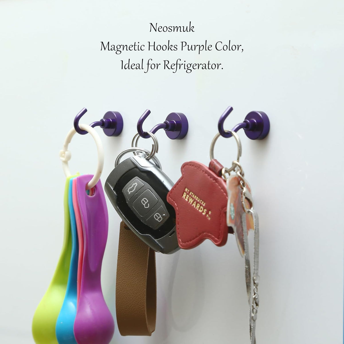 Neosmuk Magnetic Hooks, Cruise Ship Essentials, 30lb+ Heavy Duty Magnetic Hooks for Cruise Cabins, Refrigerator, Grill, Hanging, and Travel | Extra Strong Must-Haves Magnet Hook(Purple,Pack of 12)
