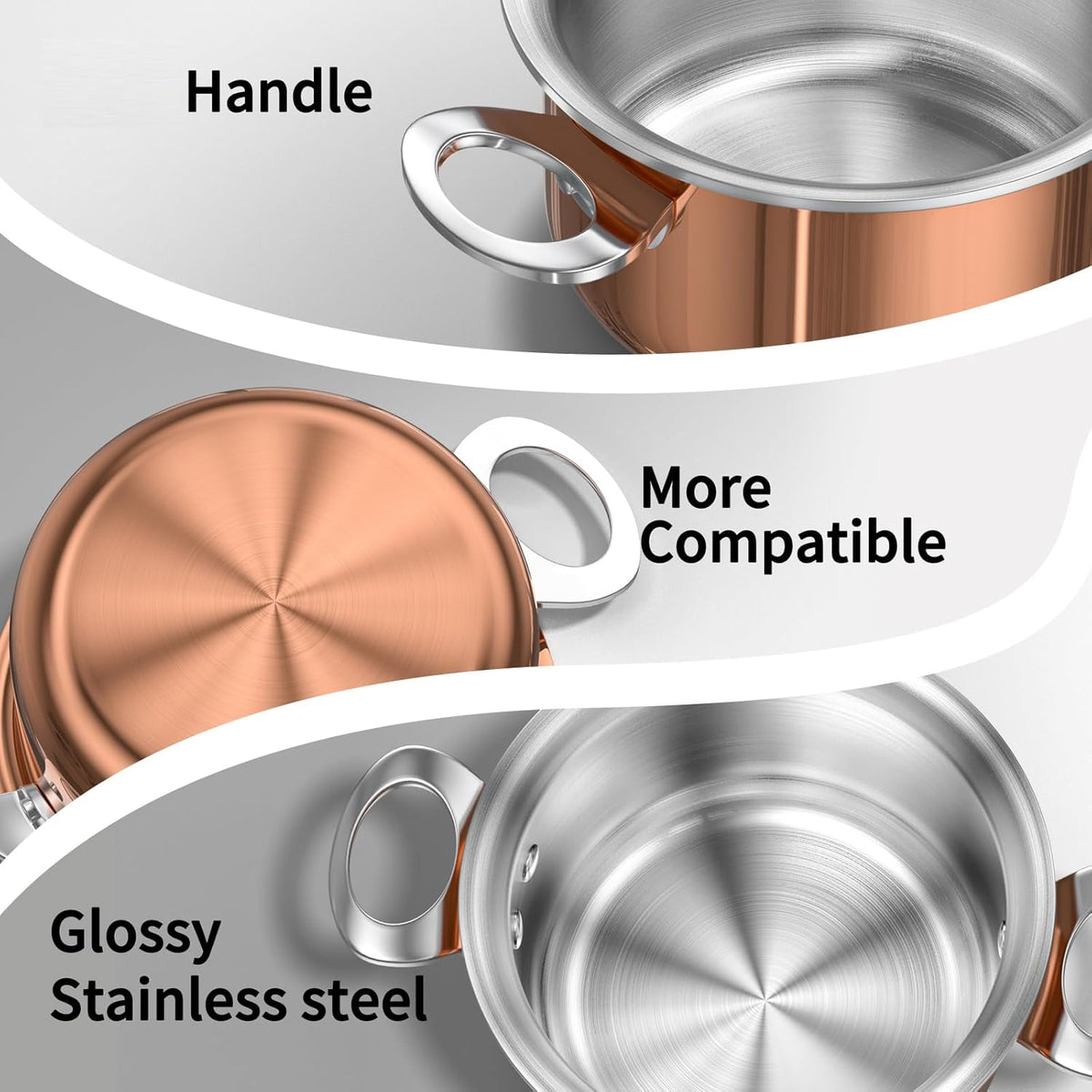 Macevia Mini Sauce Pan with Lid,Copper Butter Warmer Small Pot, Multipurpose Use for Home Kitchen or Restaurant (13.5oz/400ml)