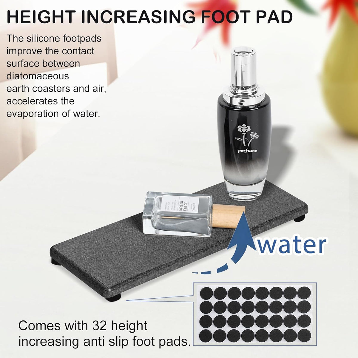 3PCS Stone Drying Tray, Water Absorbing Stone Tray for Sink, Stones Soap Trays, Fast Dry Diatomite Stones Mat,Used for Hand Soaps,Sponge,Toothbrush Holder in Bathroom Counter and Kitchen Sinks