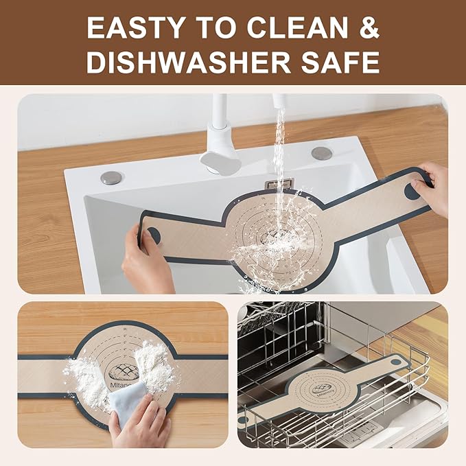 3 PCS Silicone Bread Sling for Dutch Oven Liners, Non Stick & Easy to Clean Silicone Bread Baking Mat with Extra Long Handles, Reusable Round Silicone Baking Mats to Transfer Sourdough Bread