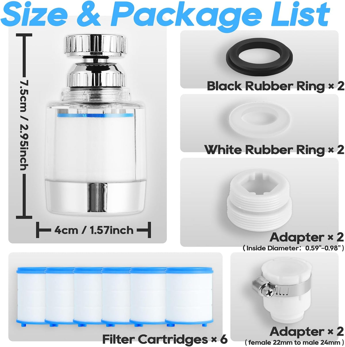 Rotating Faucet Extender Sink Aerator, Sink Filter Water Faucet, 360 ° Faucet Extender, With Universal Converter, Swivel Multifunctional Robotic Arm for Home Kitchen Bathroom - 2 Pcs