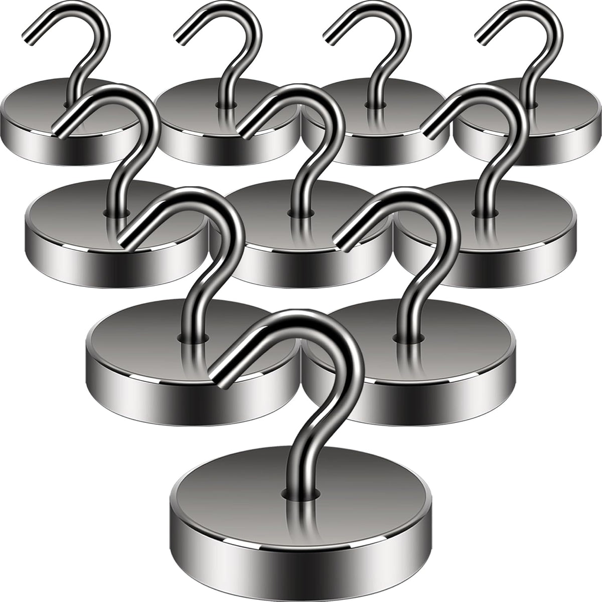 Neosmuk Magnetic Hooks, Cruise Ship Essentials, 100lb+ Heavy Duty Magnetic Hooks for Cruise Cabins, Refrigerator, Grill, Hanging, and Travel | Extra Strong Must-Haves Magnet Hook,Gunmetal Color.