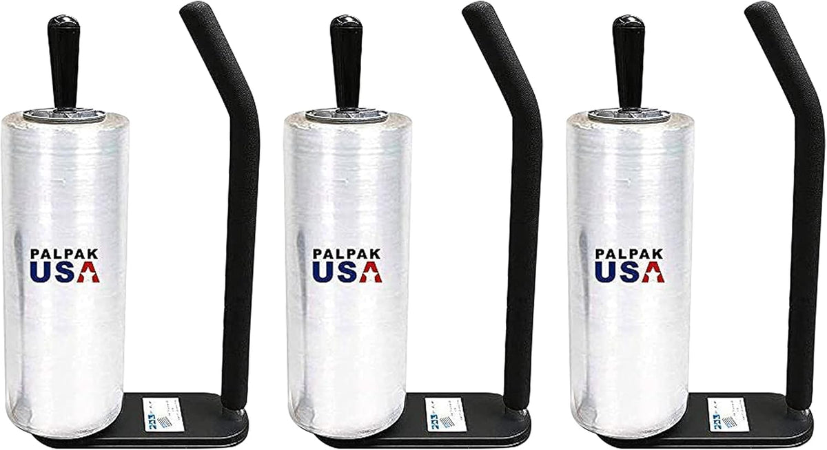 New! PalPak300 BACKSAVER - Best Selling Stretch Film Dispenser with Extended Handle, Industrial Strength for Packing Wrap, Holds 14"-20" Rolls with Adjustment Furniture, Boxes & Pallets (3 Pack)