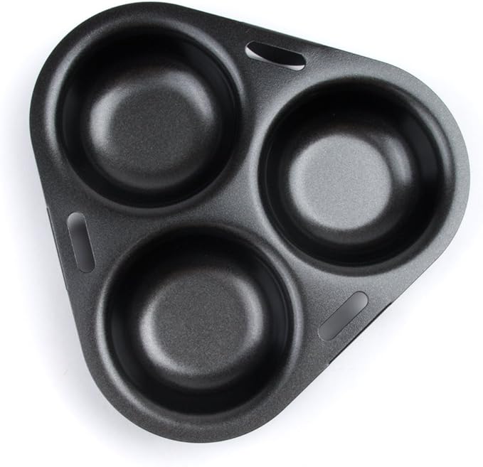 Fox Run 3-Egg Poacher Insert, Carbon Steel, Non-Stick,Black