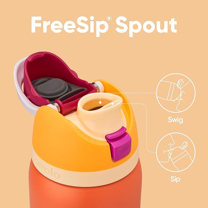 Owala FreeSip Insulated Stainless Steel Water Bottle with Straw for Sports, Travel, and School BPA-Free Sports Water Bottle, 32 oz, Citrus Crush