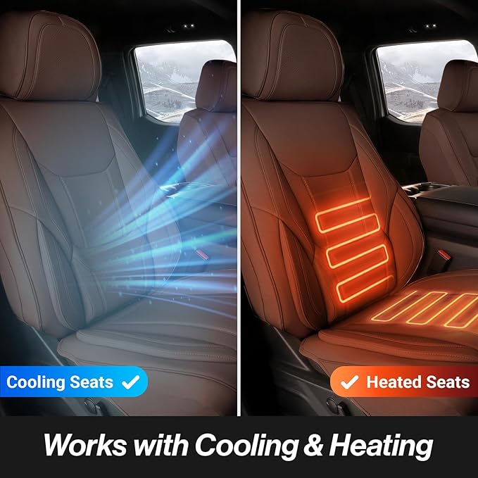 Coverland Custom Fit Car Seat Covers for SUV Compatible with [2009-2018 Subaru Forester] Premium Car Seat Cover Water Resistant Leather Non-Slip Interior Protector [Full Set Dark Brown - Chart X77]