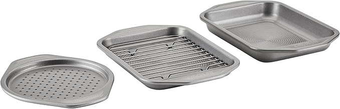 Circulon Total Bakeware Nonstick Toaster Oven & Personal Pizza Pan Baking Set, 4-Piece