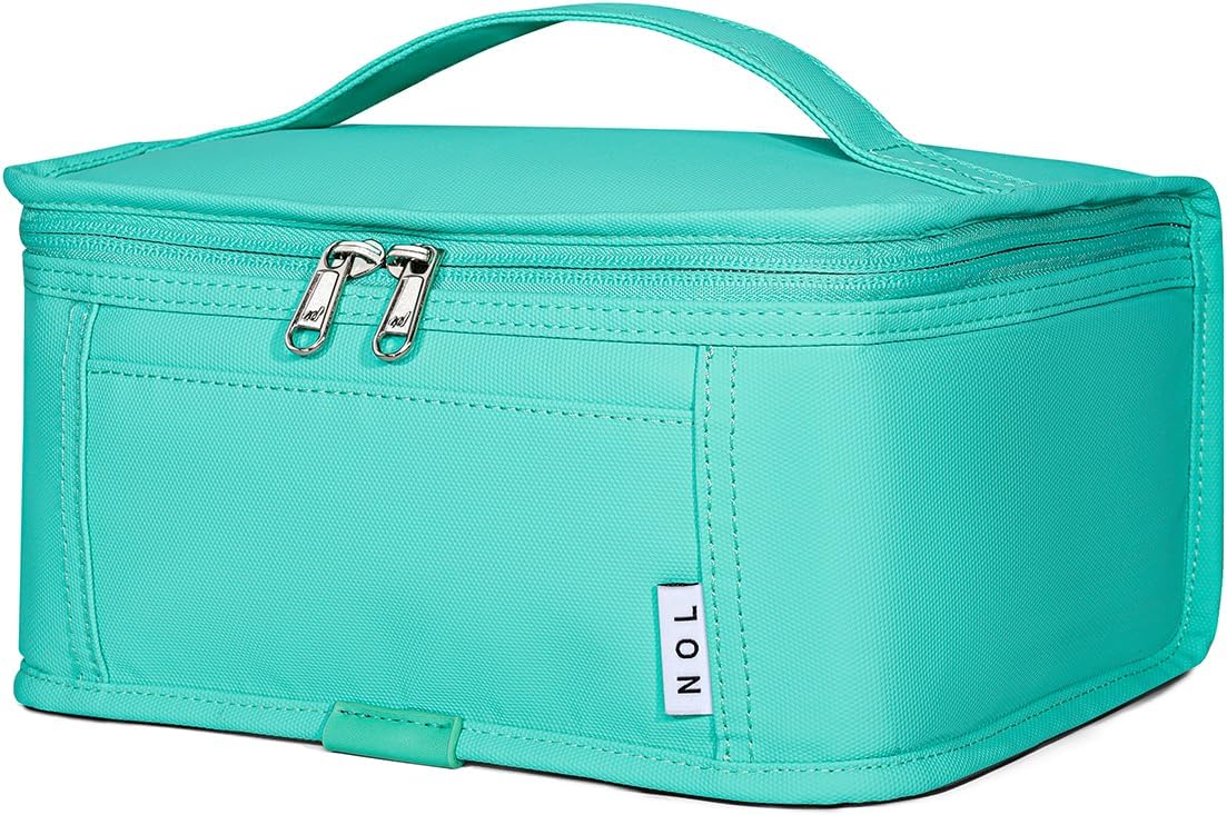 NOL Natural Organic Lifestyle Small Lunch Bag Mini Lunch Box Insulated Lunch Bag for Men/Women Leakproof Cooler Tote Bag Lightweight Nylon Waterproof Lunch Box For Work,Cyan