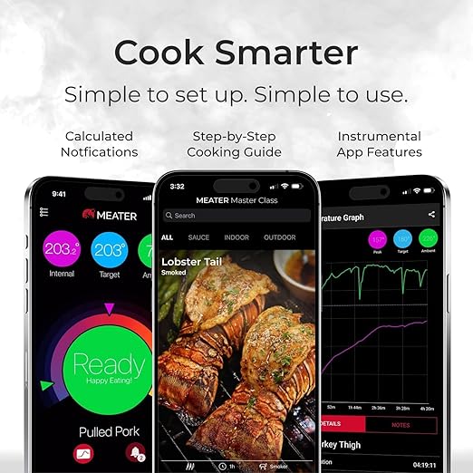 MEATER Plus Bundle: Smart Digital Wireless Meat Thermometer with Microfiber Kitchen Towel & Bar Blade Opener | Grilling, Smoking, Roasting, Baking, & BBQ | Limited Edition Brown Sugar Color