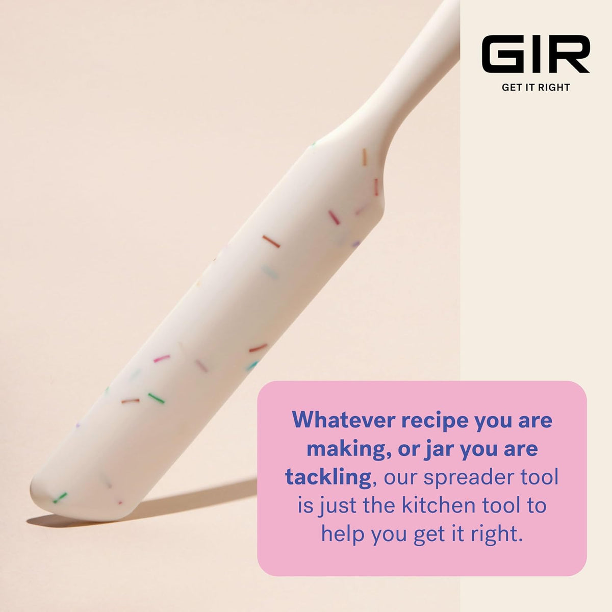 GIR: Get It Right Silicone Spreader Spatula - Silicone Butter Spreader - Food Grade Scraper - BPA & BPS Free - Baking Supplies - Home & Kitchen Gadgets - 10" x 1.10" - Sprinkles