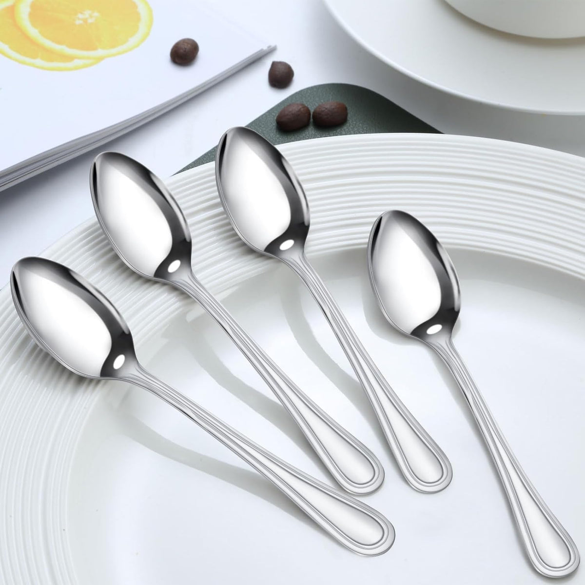 Coffee Spoons, 24-piece Espresso Spoons, 4.7-inch Stainless Steel Small Spoons for Coffee, Hot Tea, Desserts and Appetizers, Demitasse Spoon for Coffee Bar, Dishwasher Safe