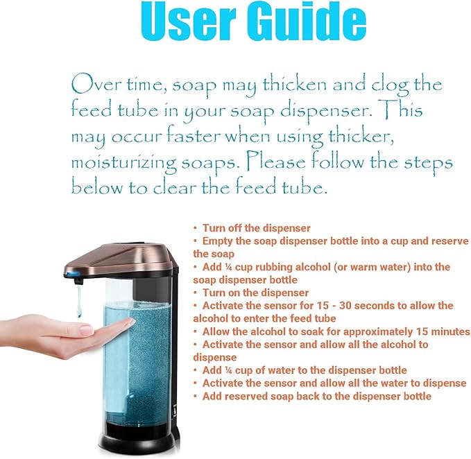Secura 17oz Automatic Liquid Soap Dispenser, Touchless Battery Operated Hand Soap Dispenser with Adjustable Soap Dispensing Volume Control Dial, Personal Care Dispenser (Antique Copper)