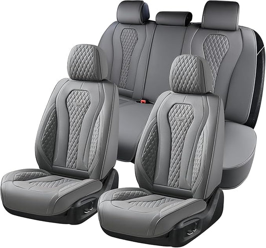 Coverado Car Seat Covers, Gray Seat Covers Full Set, Auto Seat Cover 5 Seats, Car Seat Cushion, Car Seat Covers Front Seats Back Seat Covers, Seat Cover Car Seat Protector Universal Fit Most Cars