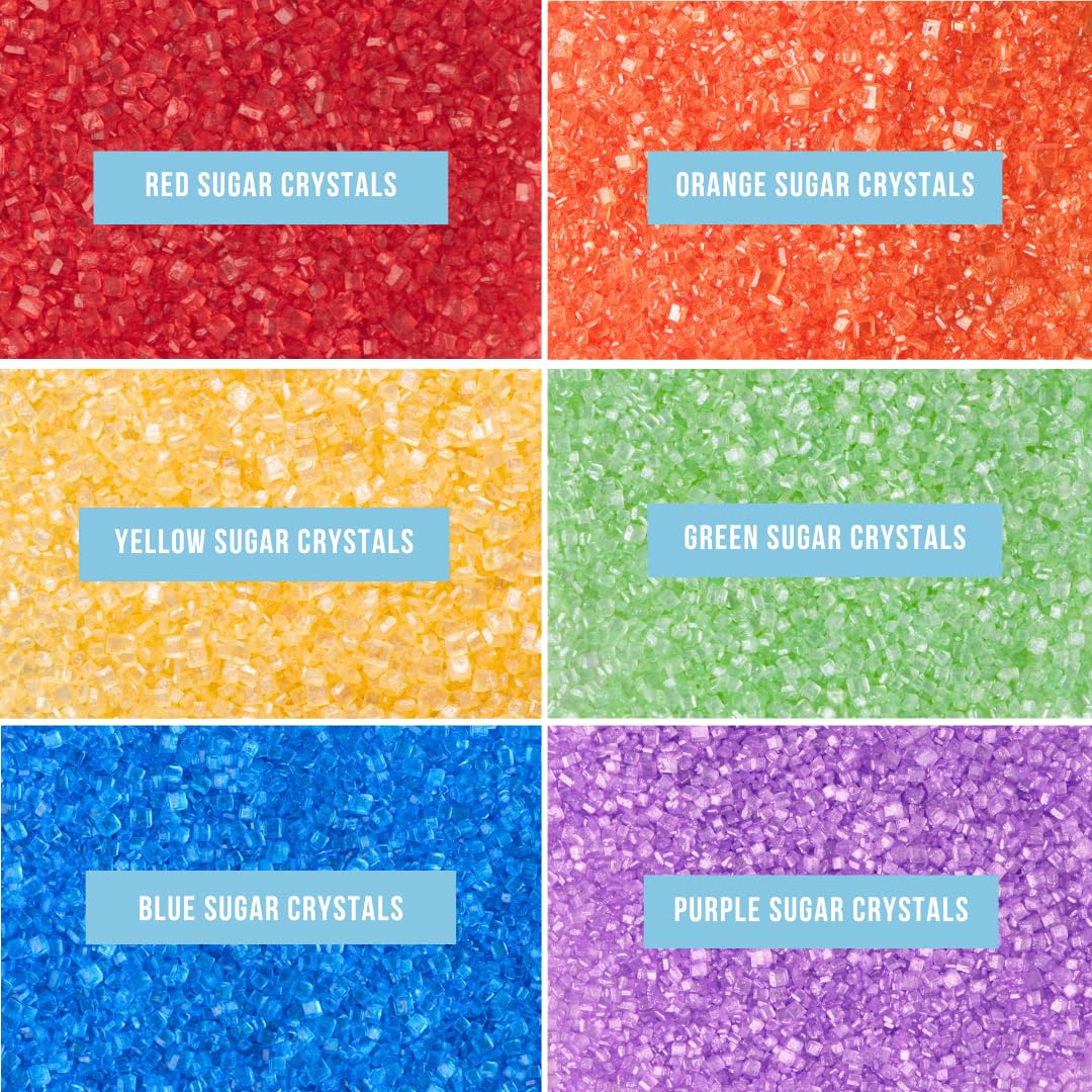 Sweets Indeed Sprinkles 6 Cell Edible Sprinkle Mix Jimmies Perfect for Cake Decorations Baking Ice Cream Cookies Cupcake Topper (Rainbow Sugar)