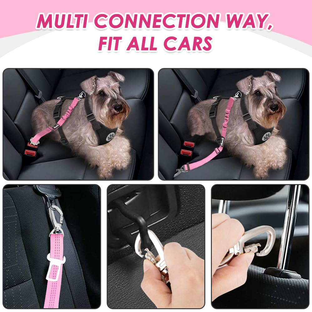 Lukovee Dog Car Harness Seat Belt, Harness & Seatbelt with 2 in 1 Buckle