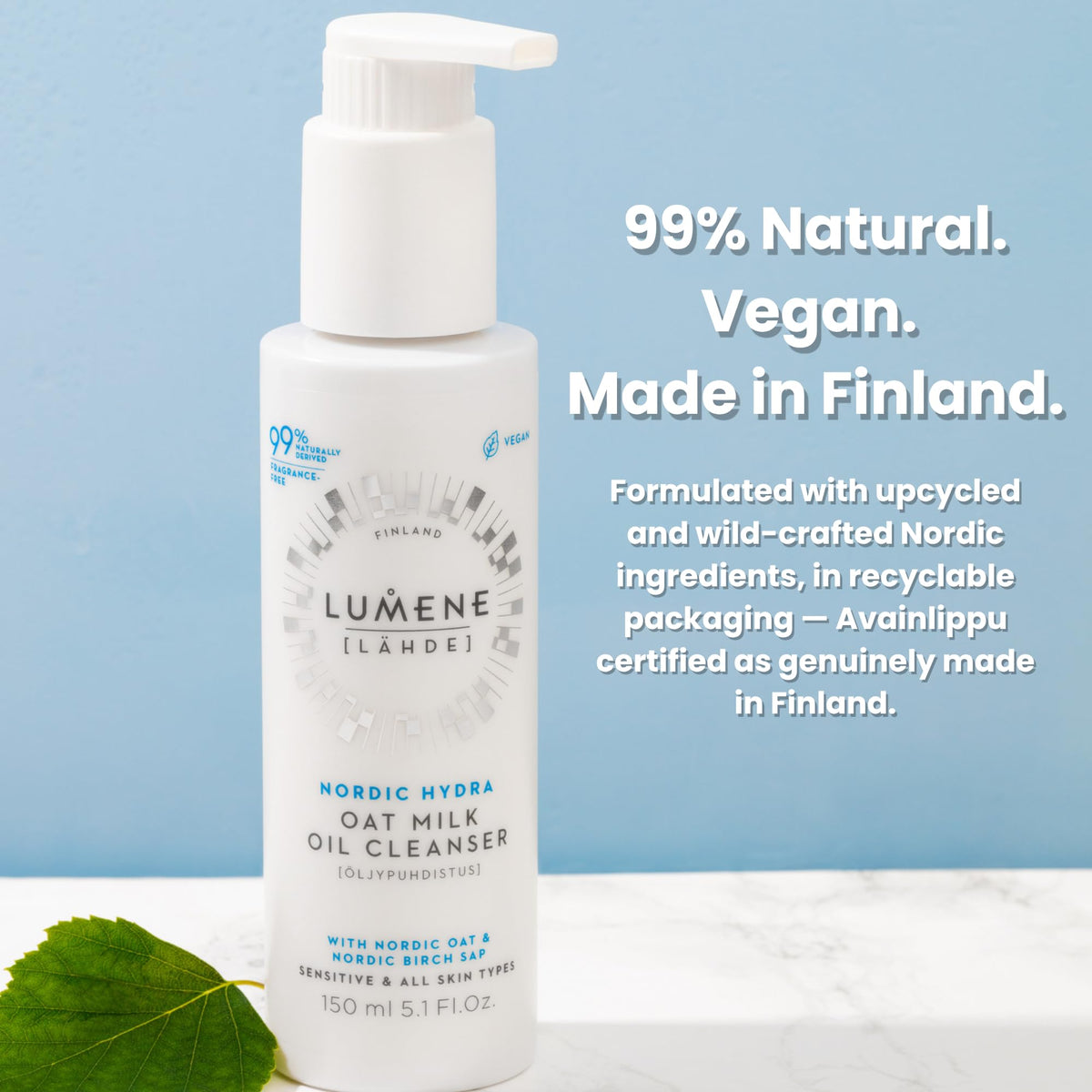 Lumene Nordic Hydra Oat Milk Oil Cleanser Makeup Remover Vegan 150 ml