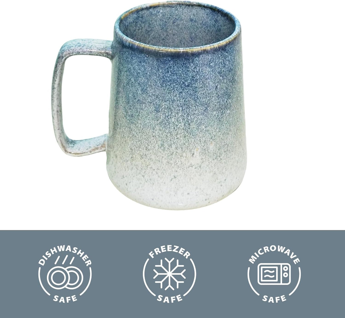 Extra Large Tall Coffee Mugs with Handle - Set of 2, 24 oz Ceramic, Dishwasher & Microwave Safe, Unique Kiln Change Design