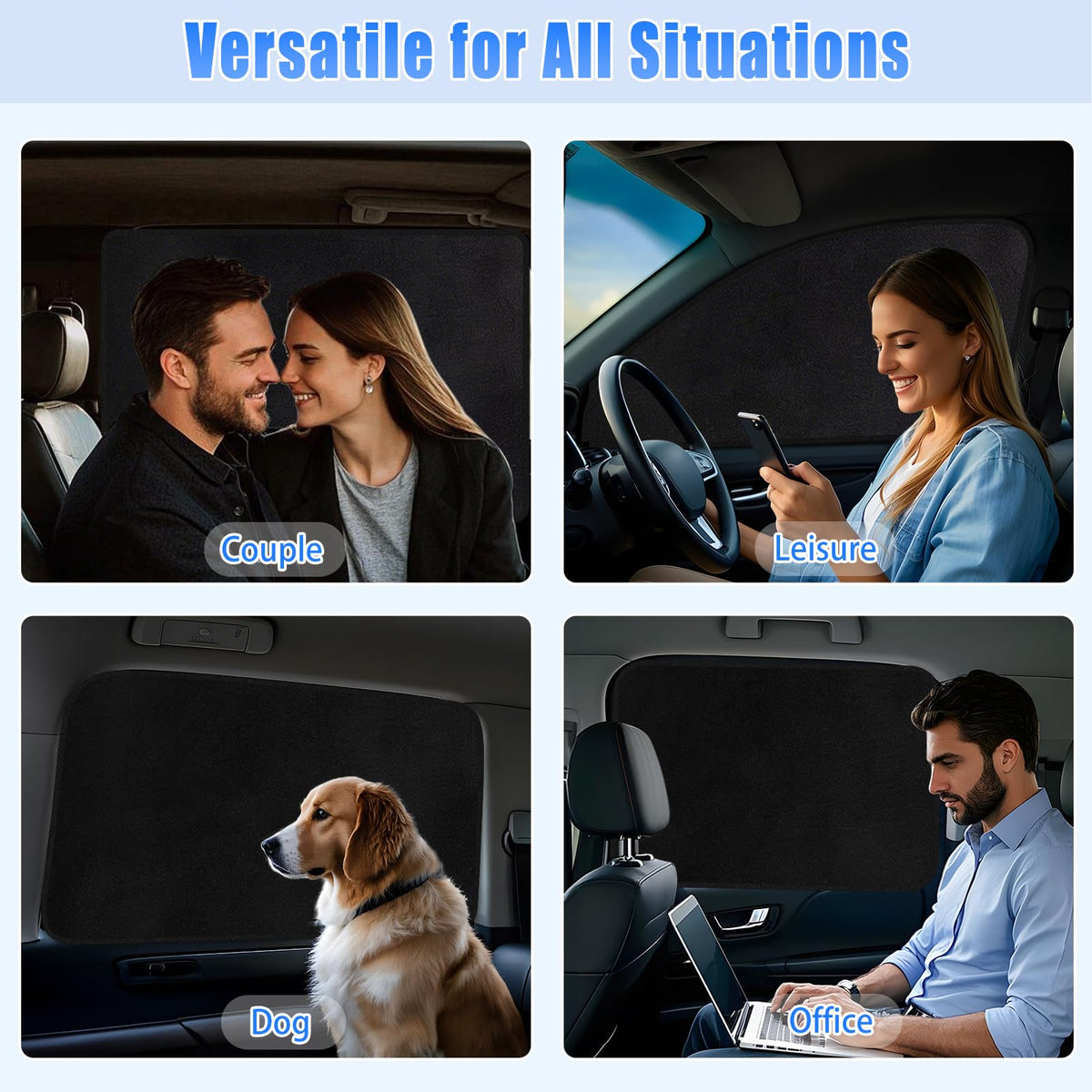 ZATOOTO Magnetic Car Window Shades 4PCS, Car Window Covers Ultimate Privacy