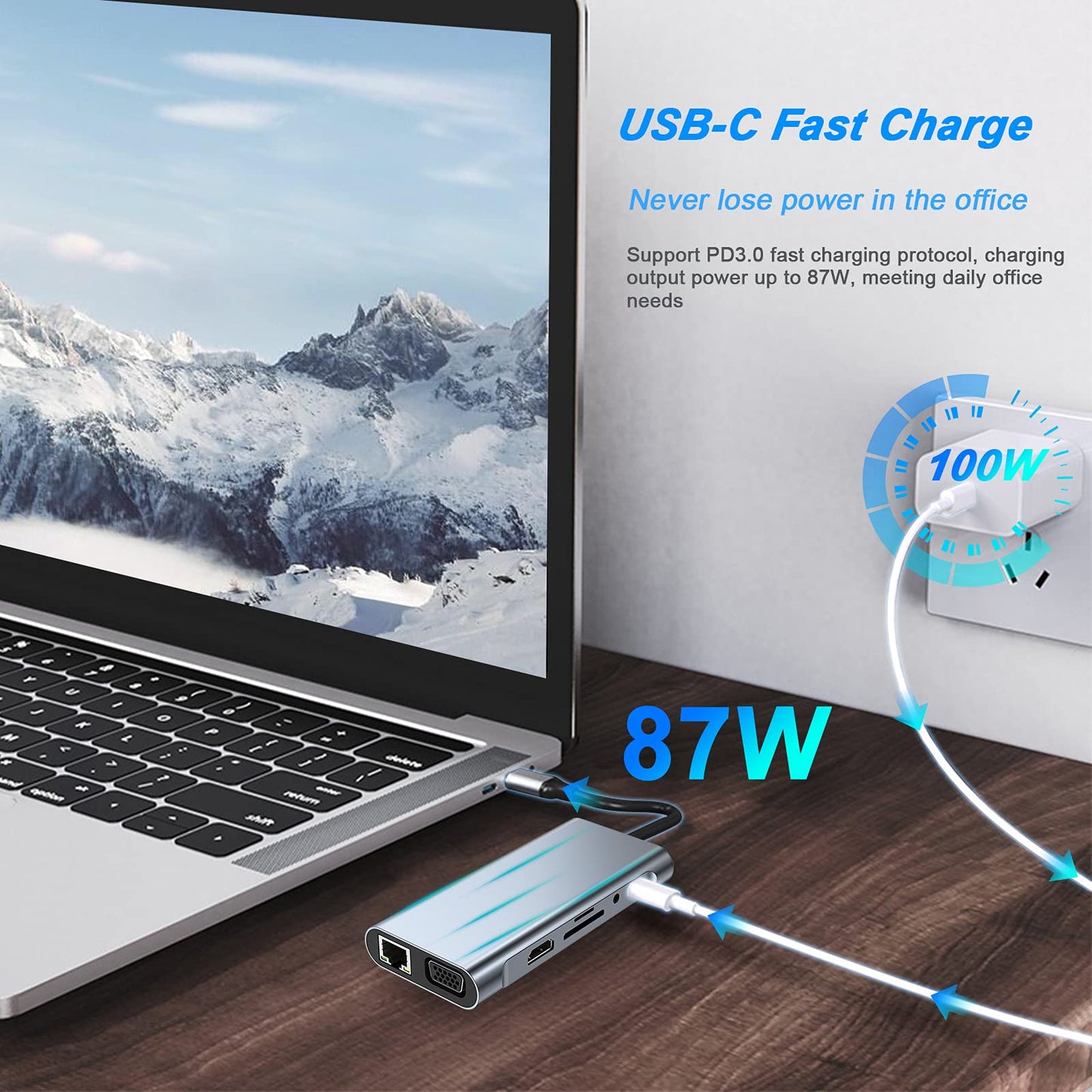 SZPACMATE USB C HUB 11 in 1 Docking Station Compatible with MacBook Pro/Air
