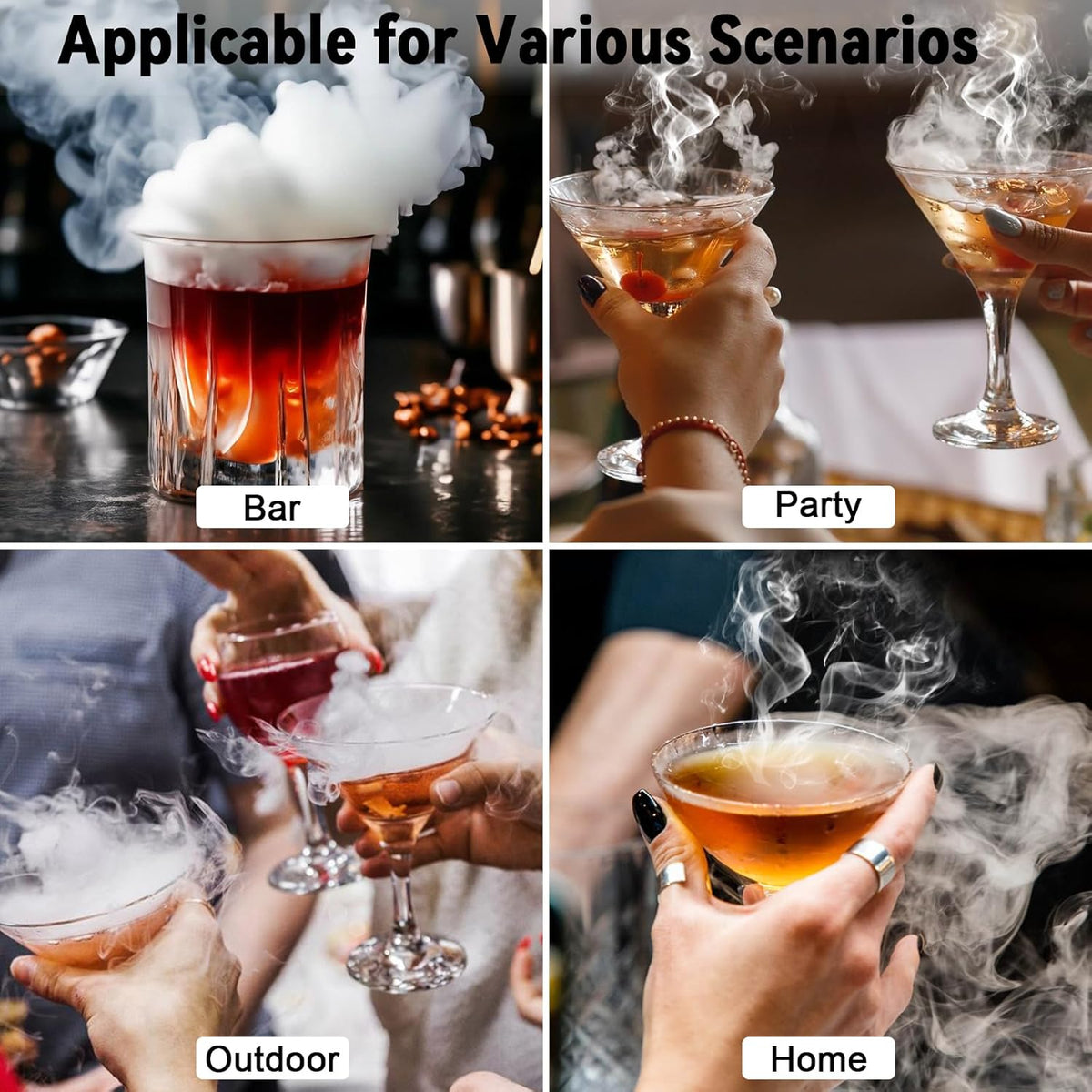 Electric Whiskey Smoker Kit with 6 Wood Chips, Electric Cocktail Smoker Kit Built-in Lighter, No Butane Needed, Gifts for Christmas, Gifts for Men, Dad, Husband