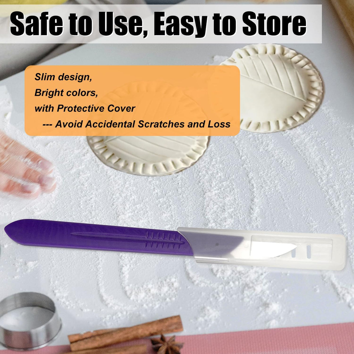 KUNIFU Bread Lame Bread Scoring Tool for Sourdough Scoring, Ceramic Scoring Knife for Bread Baking, Bread Scorer with Protective Cover, for Homemade and Bakery Use
