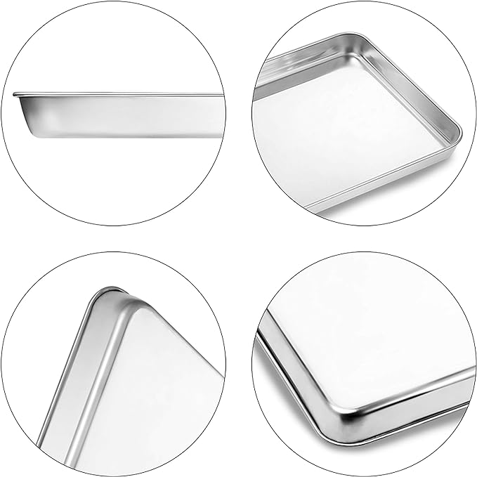 Large Set Baking Sheet and Cooling Rack Set, Bastwe 24L x 16W x 1H inch Professional Bakeware, Healthy & Nontoxic & Rustproof & Easy Clean