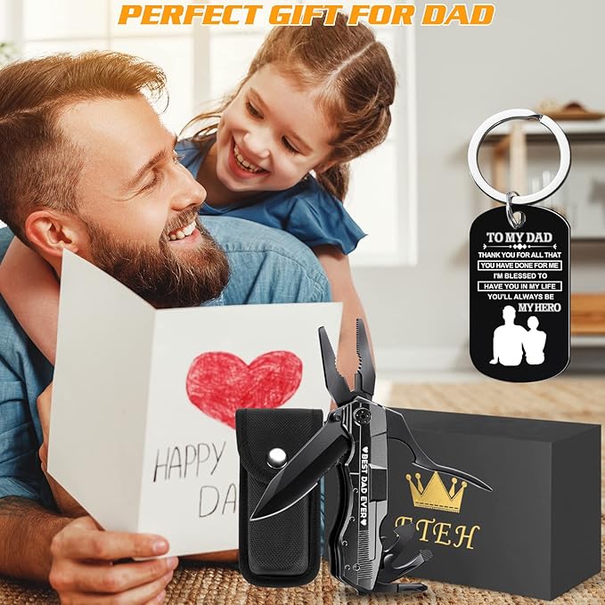 Gifts for Dad from Daughter Son,Multitool Pocket Knife "BEST DAD EVER",Christmas Birthday Fathers Day Dad Gifts,Unique Camping Hunting Cycling Gift Ideas for Dad