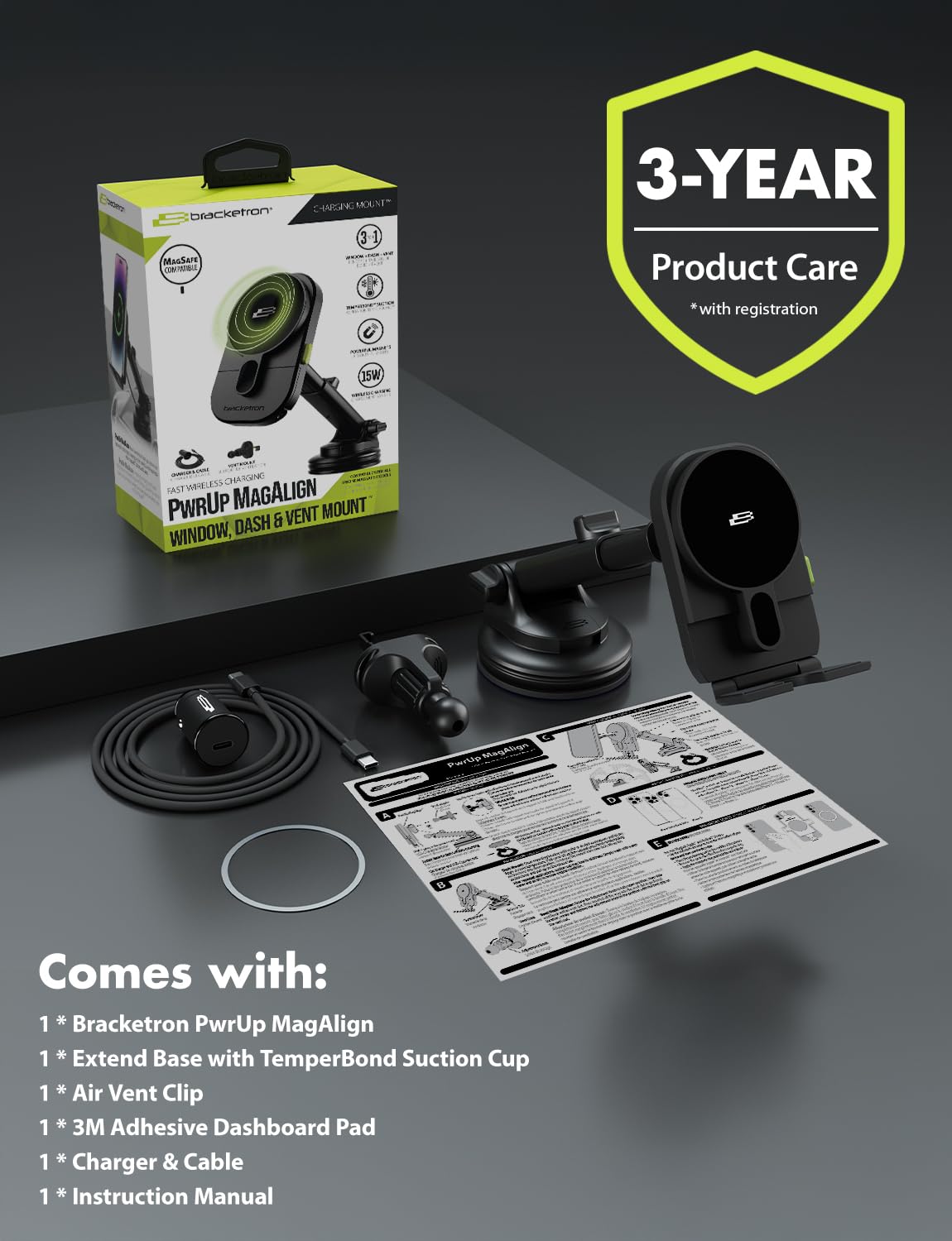 Extendable MagAlign Car Phone Mount by Bracketron