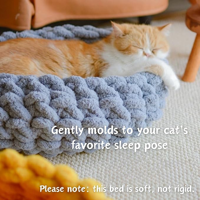 Cat Nest Bed – Premium Handwoven Washable Extra Soft Round Cave House for Indoor Kitten & Kitty, Small & Large (DGreen,Medium)