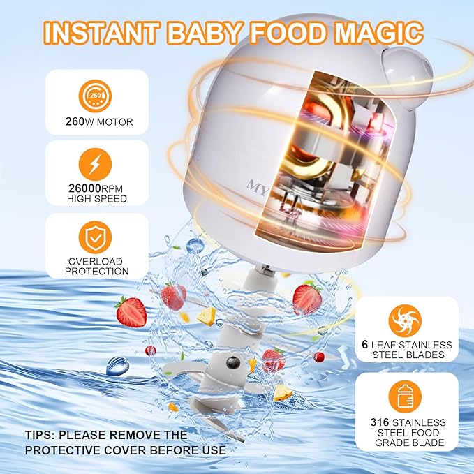 Baby Food Maker & Food Processor, Upgraded 14-in-1 Baby Food Blender, Puree Maker, Puree Grinder for Fruit, Veggies, Meat, Baby Feeding Essentials, Shower Gifts Set