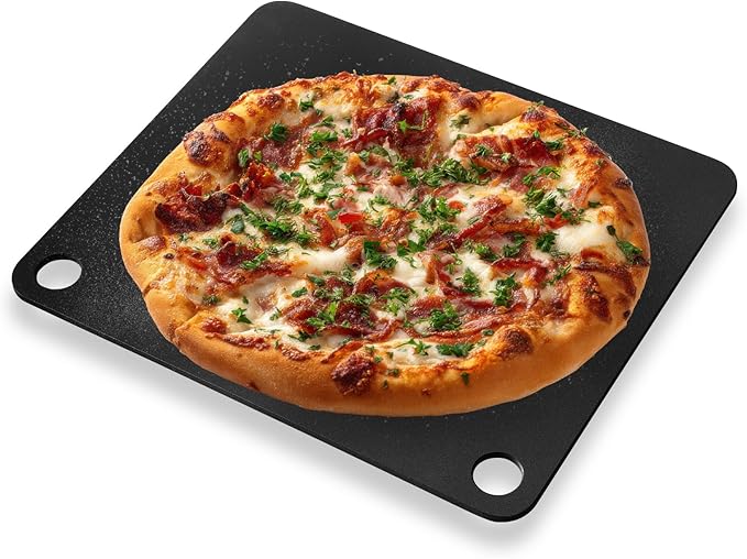 Baking Steel for Oven & Grill, Pizza Steel, 13x13” Pizza Baking Pan for Artisan Pizza, Multi-Purpose Baking Tool for Home Cooks & Pizza Lovers, Fast Heating(.25" Thick)