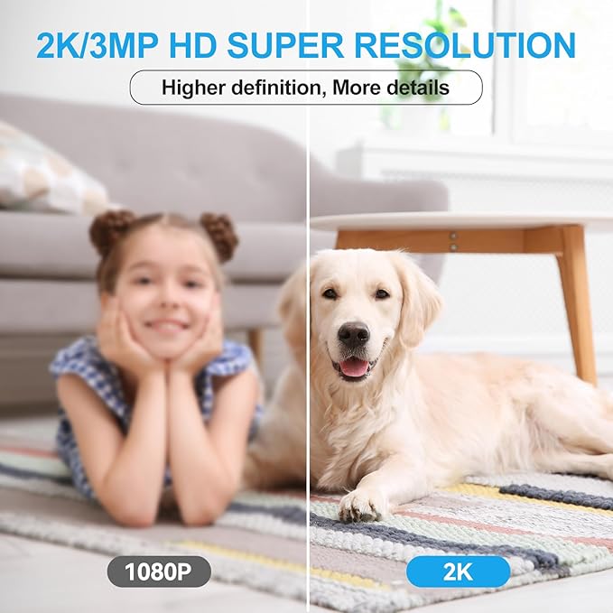 Indoor Camera, Cameras for Home Security,Home Cameras Indoor for Baby&Pet Monitoring,Night Vision,Smart Motion Tracking, Pan360° & Tilt 180°, 3MP Wi-Fi Two-Way Audio （Pink