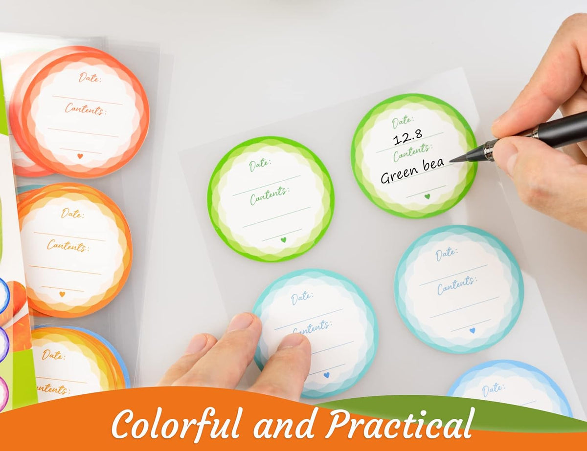 Removable Mason Jar Lid Labels, Canning Labels, Waterproof Write-On Pantry Sticker for Food Container, Glass Bottle, Canned Jam, Preserve, Home & Kitchen Organization, Set of 90 (Garden Flowers)
